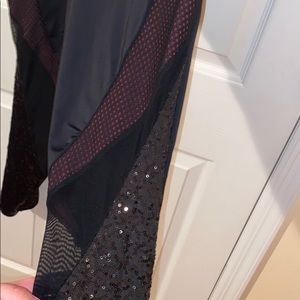 Mesh & sequin Black leggings